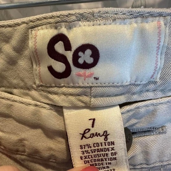 SO Khaki Bootcut Low Rise Pants Size 7 Long - Picture 3 of 6